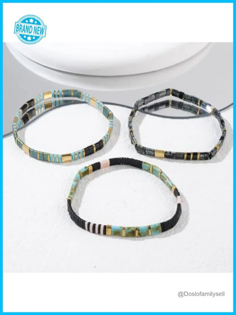 Miyuki Glass Tila Bead Stretch Bracelet Stack Set